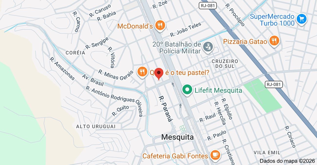 Mapa da localização da clínica em Mesquita